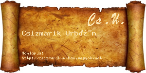 Csizmarik Urbán névjegykártya
